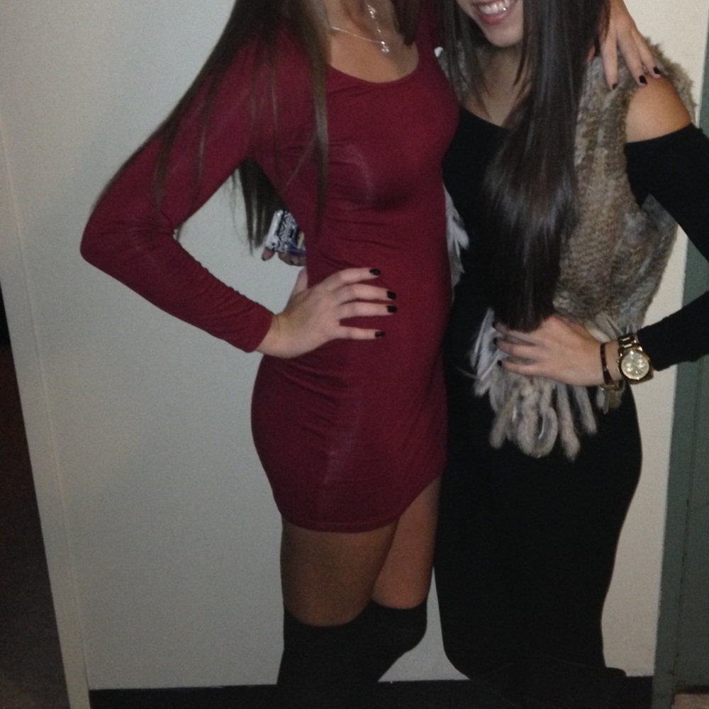 Red long sleeve dress